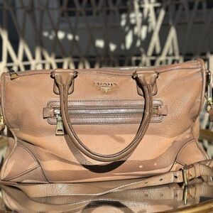 Prada Tan Leather Two-Way Bag